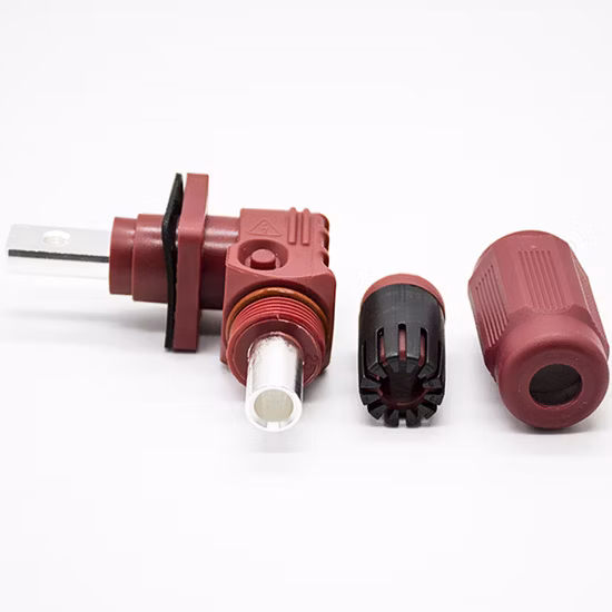 전기 자동차 신 에너지 DC 전원 케이블 커넥터 1 핀 직각 120A 6mm 빨간색 플라스틱 Surlok Plus HV 배터리 커넥터
